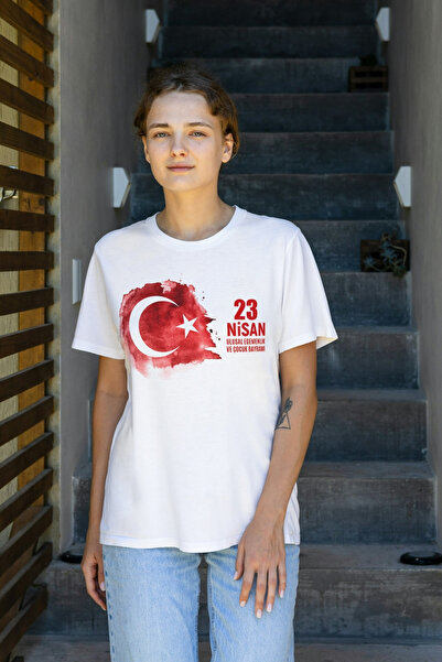 Texclusive Unisex T-Shirt με κοψίματα τουρκικής σημαίας 23 Απριλίου