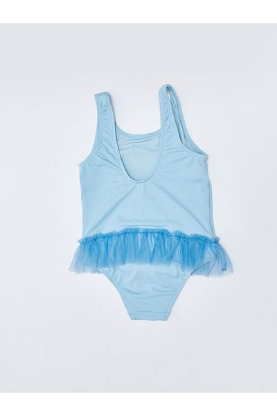LC Waikiki Lcw Kids Blue Stretch Fabric Elsa εμπριμέ κοριτσίστικο μαγιό