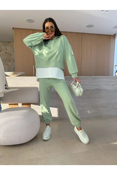 adorashop Cotton suit with hood and white insert IT7100 Vernil Universal (S-L)