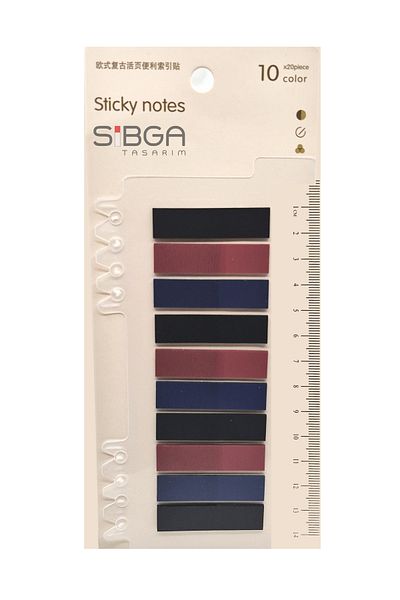 sibga tasarım Transparent Colored Post-It Note Paper - 200 Sheets Bookmark Sticker