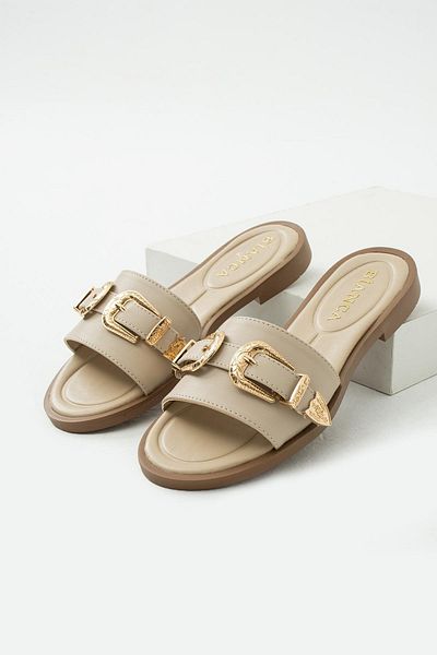 diclepolat Γυναικείες Παντόφλες Flat Sole - Μπεζ