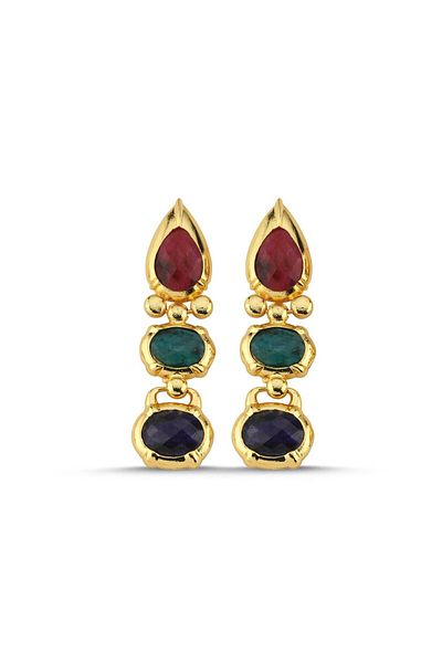 CHARMLUCKY Natural Stone Dangle Earrings