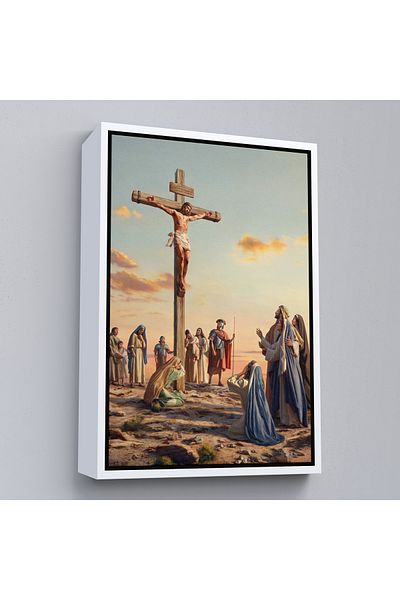 Harita Sepeti Pictură de perete Isus Hristos în crucifixie cu cadru alb, Isus Hristos