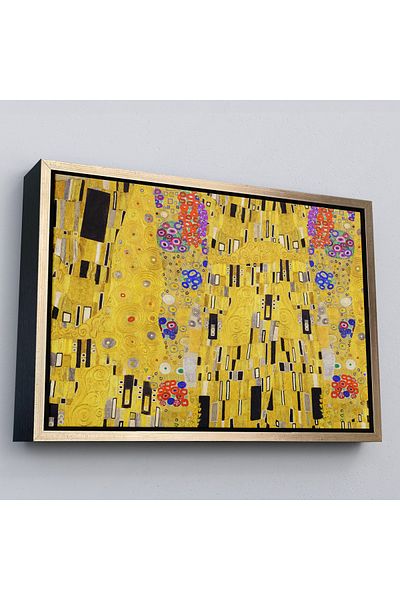 Harita Sepeti Gustav Klimt într-un cadru de aur - Pictură The Kiss