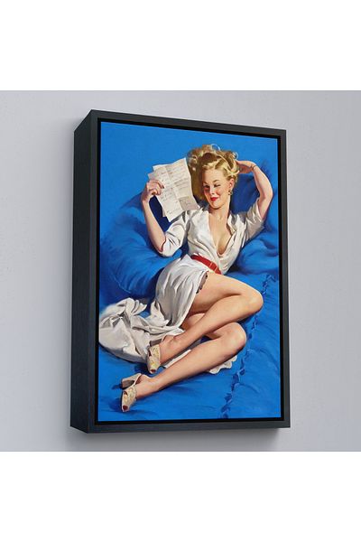 Harita Sepeti Gil Elvgren Pin-up Love Letter Tablou de perete cu cadru auriu