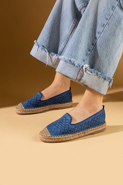 Pembe Potin Γυναικεία Espadrille Blue Suede Ελαφριά Άνετη Σόλα Κομψά Casual Παπούτσια
