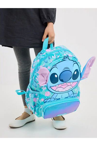 SMIGGLE Blue Junior Stitch Unisex Backpack with Hood Detail