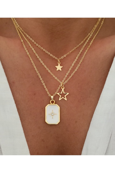 DENİZDENAL 3lü Kutup Yıldızı Kolye Kombin