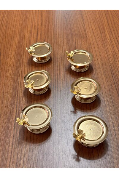 GLORİNDA HOME GOLD LÜKS 6'LI KELEBEKLİ LOKUMLUK,ŞEKERLİK,KAHVE,ÇAY SUNUMLUK İ...