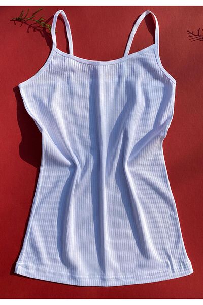 VicTroy Cotton 3-Piece Rope Strap Black, White and Skin Report Ribbed Women's Undershirt