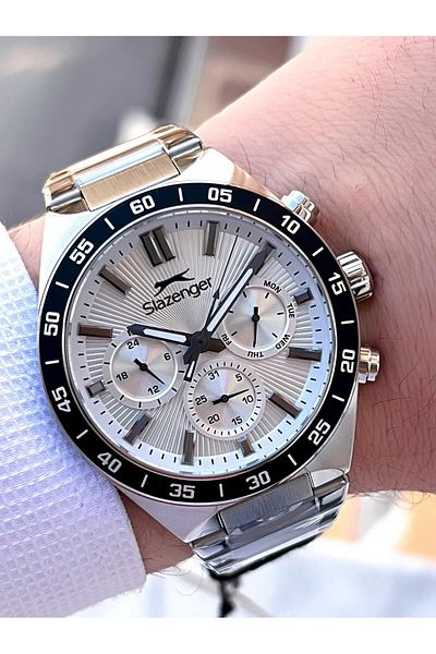 Slazenger Steel Cord Steel Case 10 Atm Inner Dial Functions Active Men's Wristwatch Esl.2510.2.02