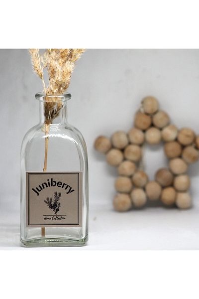 Juniberry Glass Bottle Jar Decorative Vase 250ml (Without Label)