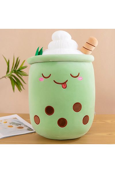 Choice about 23cm green cartoon Kawaii Boba Fruit Bubble Tea All Series Cartoon Plush Toy Stuffed Animals C
