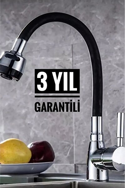 HETicaret 3 Yıl Garantili Oynar Başlıklı Spiralli Mutfak Lavabo Başlığı Tazyi...