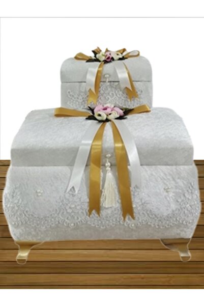 Sandık Dünyası Söz Nişan Bohça Gelin Damat Çeyiz Sandığı 2li 0302