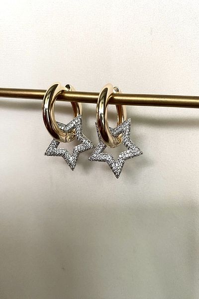 gaila design Special Series Jewelled Star Hoop Earrings