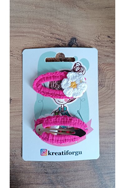 KREATİF TASARIM Σετ κλιπ μαλλιών με διακοσμητικά λουλούδια, 4 χρώματα (πορτοκ...