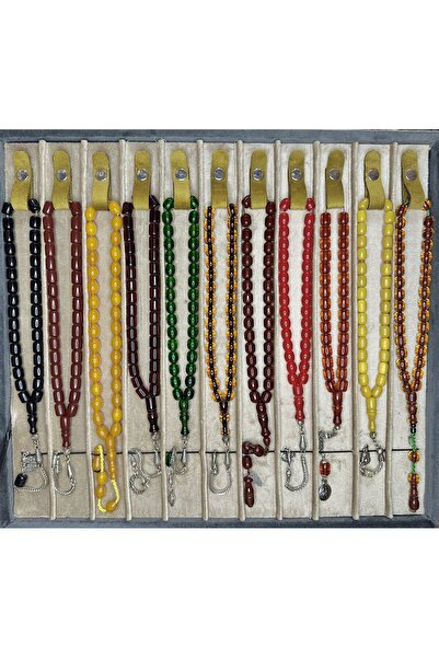 Anemore Collection 3 bucăți de mărgele de rugăciune din chihlimbar, culori mi...