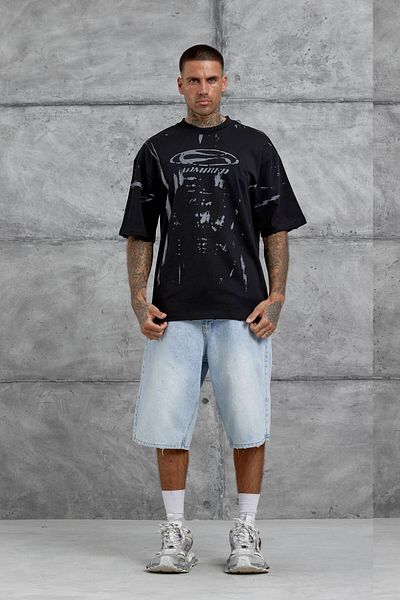 NOMARC Μαύρο μπλουζάκι με στάμπα Admired Oversize
