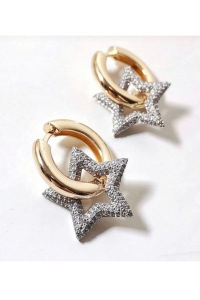 gaila design Special Series Jewelled Star Hoop Earrings