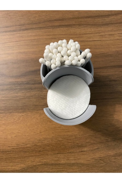 3DBU Makeup Cotton and Ear Cotton Organizer - Gray