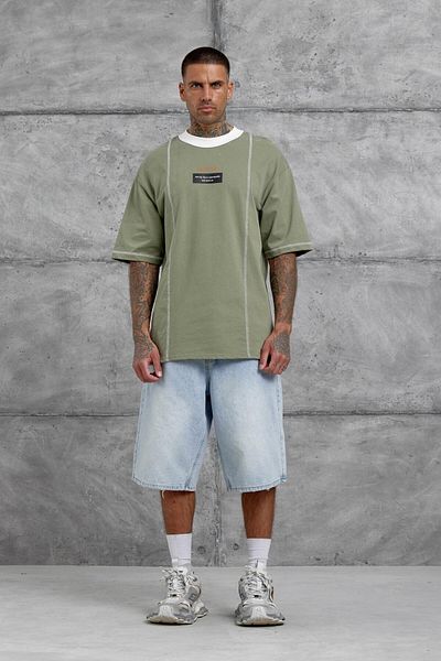 NOMARC Μπλουζάκι χακί Dont Cry με στάμπα Oversize