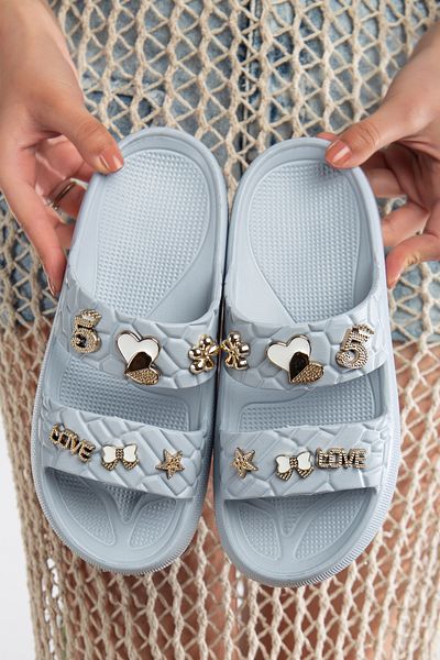 Jackers Accesoriu de piatră pentru femei Talpă confortabilă Plajă Piscina Mare Papuci de zi cu zi