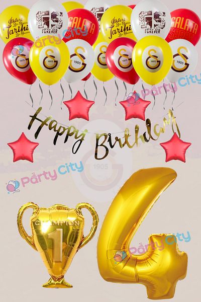 Party City Σετ γιορτής γενεθλίων με θέμα το 4 Years Old Champion Trophy