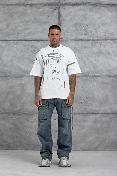 NOMARC Λευκό μπλουζάκι με στάμπα Admired Oversize