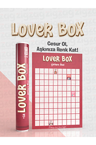 Zigzag Lover Box Çiftlere Özel | Partnerinle Yapılacak 100 Yetişkinlere Özel Aktivite | Kazı Kazan Poster