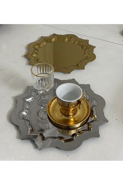 SEVA ÇELİK الذهب والفضة 2 قطعة نموذج الشمس عرض دائري T槃SIossi