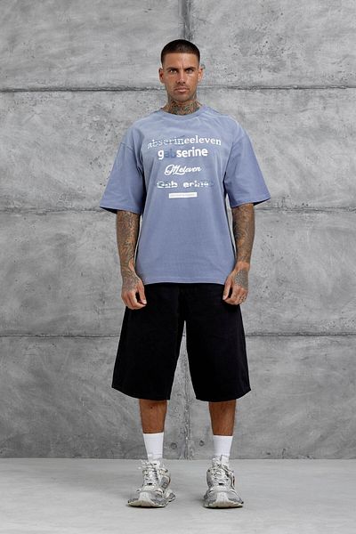 NOMARC Γκρι Gabserine Γραμμένο Oversize Tshirt