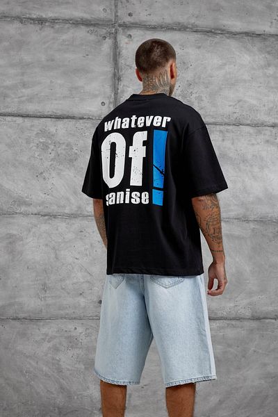 NOMARC Μαύρο μπλουζάκι Oversize με γραφή Sanise