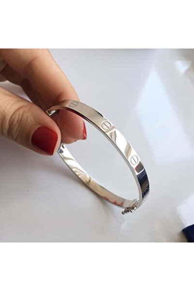 SS Selin Silver Modern Sade Kelepçe Bileklik Kalın Model 925 Ayar Gümüş Bileklik