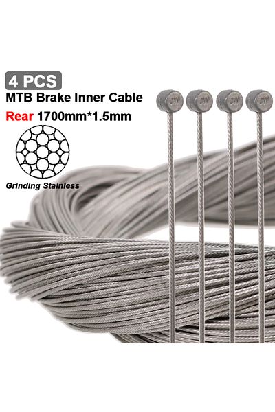 Choice 4PCS MTB 1700mm HEPPE Bike Shifter Brake Cables Grinding Stainless Steel Cable MTB Road Bike Front R