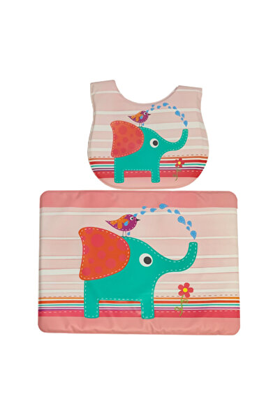 Generic مريلة بلاستيكية للأطفال مع سجادة بتصميم فيل