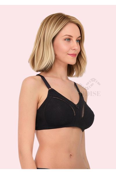 ODISE Lace Detailed Cotton Gathering Wire-Free Bra (Large Size Available)