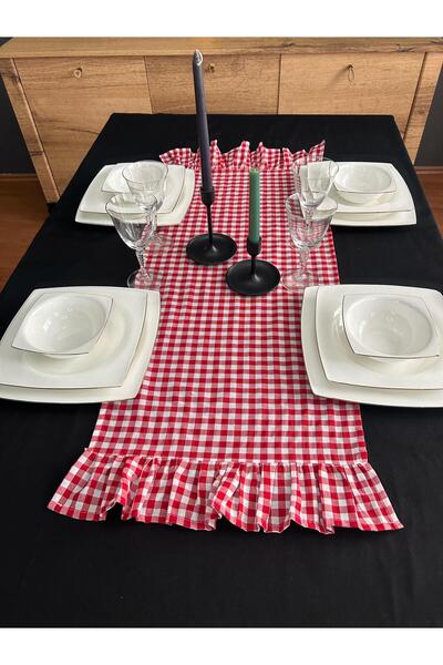 Angels' Collection Ruffled Gingham Runner