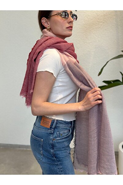 novon Lucca Soft Linen Design Color Blocked Premium Λινό Σάλι 190 x 90 cm