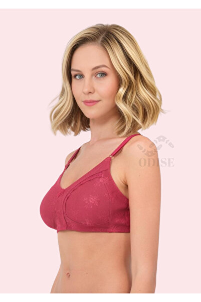 ODISE 2 Pieces Lace Detailed Cotton Gathering Wire-Free Bra (Large Size Available)