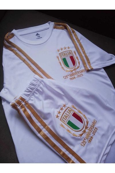 Armageddon Italy 2-Piece Kids Jersey Set Black and White
