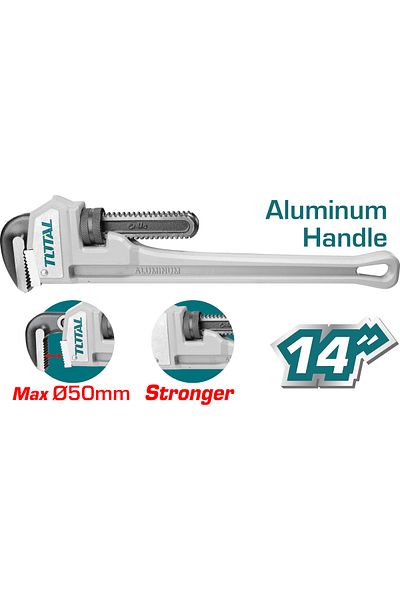 TOTAL Aluminum Handle Pipe Wrench 14"