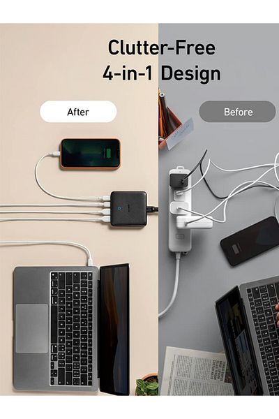 Anker USB-C Charger, 543 (65W II), Slim Fast Wall Charger, PIQ 3.0 & GaN with Four Ports,