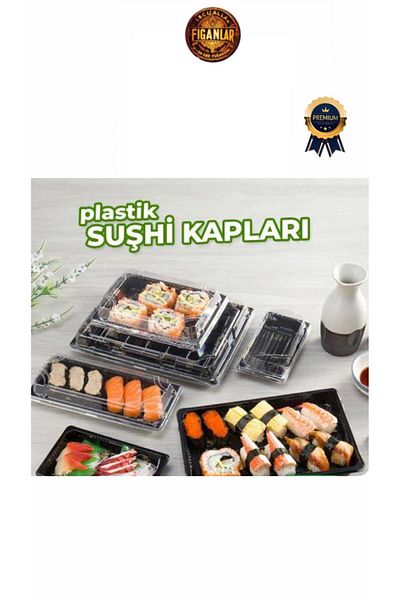 figanlar ambalaj Small Size 16X9 cm Sushi and Turkish Delight Container Plastic Delight Box with Lid 100Pcs