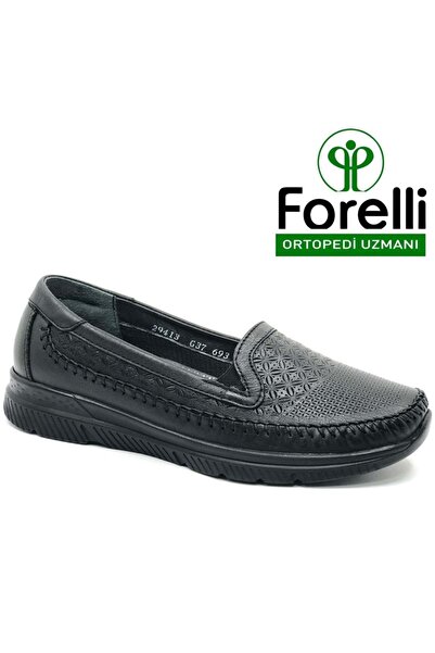 Forelli Eterna Hakiki Deri Ortopedik Comfort Kadın Casual Ayakkabı SİYAH