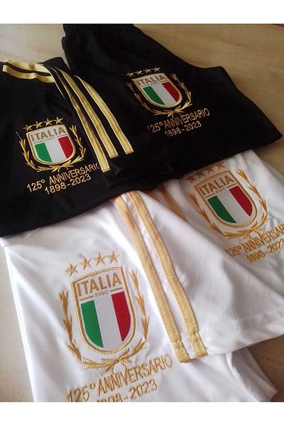 Armageddon Italy 2-Piece Kids Jersey Set Black and White