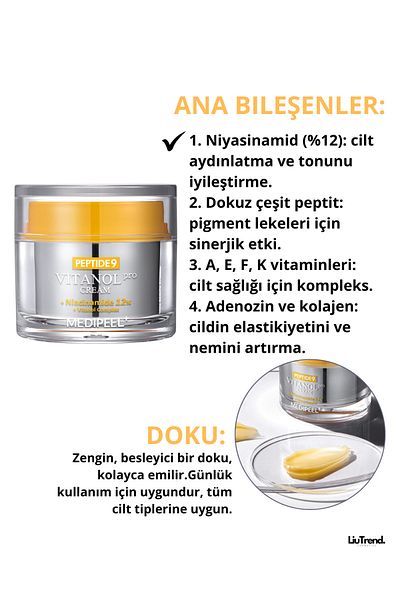 Medipeel Peptide 9 Vitanol Pro Cream 50 ml Peptides Firming Cream for an Even Tone M0409