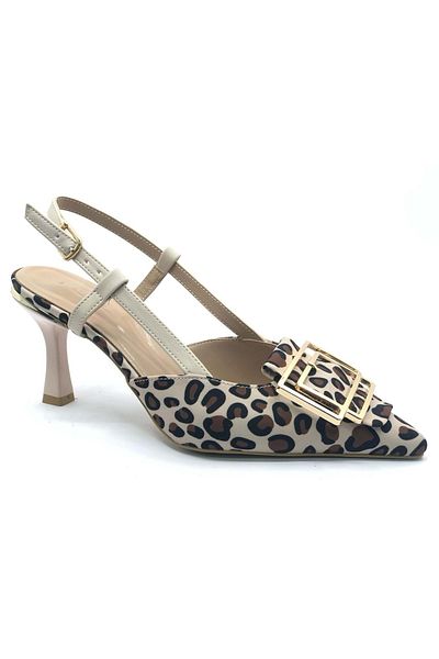 Kids Club Shoes Дамски обувки Feles Stiletto с детайлна предна част и отворена задна част