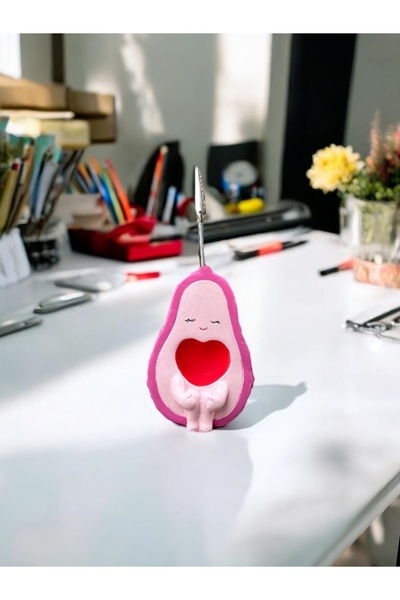 Perazayn Kawaii Cute Pink Avocado Themed Photo and Note Holder - Office Desk Note Holder