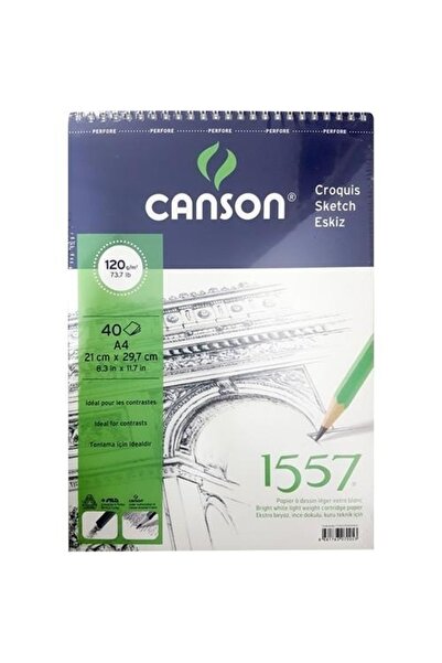Canson 1557 Resim Ve Çizim Blok 120gr A4 40yp Üstten Spiralli